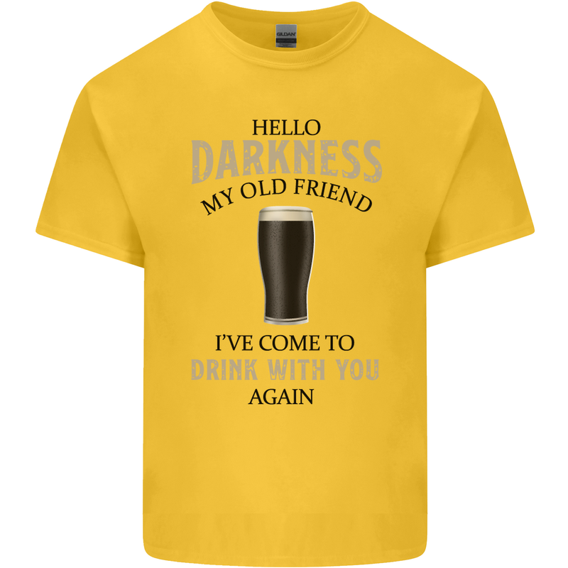 Hellow Darkness My Old Friend Funny Alcohol Kids T-Shirt Childrens Yellow