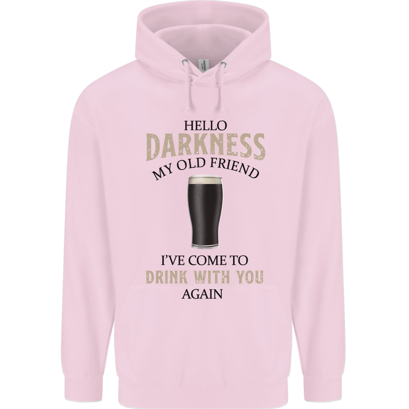 Hellow Darkness My Old Friend Funny Alcohol Mens 80% Cotton Hoodie Light Pink