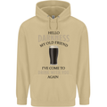 Hellow Darkness My Old Friend Funny Alcohol Mens 80% Cotton Hoodie Sand