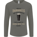 Hellow Darkness My Old Friend Funny Alcohol Mens Long Sleeve T-Shirt Charcoal