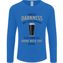Hellow Darkness My Old Friend Funny Alcohol Mens Long Sleeve T-Shirt Royal Blue