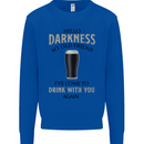 Hellow Darkness My Old Friend Funny Alcohol Mens Sweatshirt Jumper Royal Blue