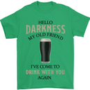 Hellow Darkness My Old Friend Funny Alcohol Mens T-Shirt Cotton Gildan Irish Green