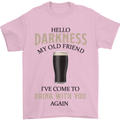 Hellow Darkness My Old Friend Funny Alcohol Mens T-Shirt Cotton Gildan Light Pink