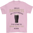 Hellow Darkness My Old Friend Funny Alcohol Mens T-Shirt Cotton Gildan Light Pink