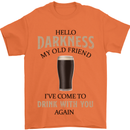 Hellow Darkness My Old Friend Funny Alcohol Mens T-Shirt Cotton Gildan Orange