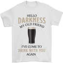 Hellow Darkness My Old Friend Funny Alcohol Mens T-Shirt Cotton Gildan White