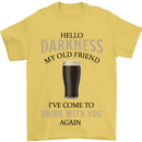 Hellow Darkness My Old Friend Funny Alcohol Mens T-Shirt Cotton Gildan Yellow