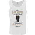 Hellow Darkness My Old Friend Funny Alcohol Mens Vest Tank Top White