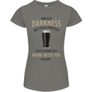 Hellow Darkness My Old Friend Funny Alcohol Womens Petite Cut T-Shirt Charcoal