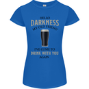 Hellow Darkness My Old Friend Funny Alcohol Womens Petite Cut T-Shirt Royal Blue