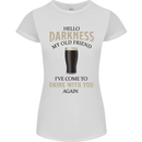 Hellow Darkness My Old Friend Funny Alcohol Womens Petite Cut T-Shirt White