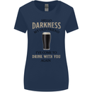 Hellow Darkness My Old Friend Funny Alcohol Womens Wider Cut T-Shirt Navy Blue
