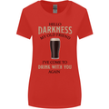 Hellow Darkness My Old Friend Funny Alcohol Womens Wider Cut T-Shirt Red