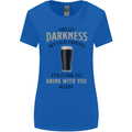 Hellow Darkness My Old Friend Funny Alcohol Womens Wider Cut T-Shirt Royal Blue
