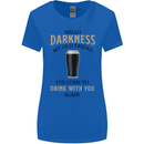 Hellow Darkness My Old Friend Funny Alcohol Womens Wider Cut T-Shirt Royal Blue