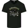 Hellrodders Hot Rod Garage Hotrod Dragster Mens V-Neck Cotton T-Shirt Black