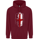 Helmet Gym England Flag St Georges Day Childrens Kids Hoodie Maroon