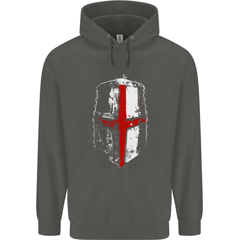 Helmet Gym England Flag St Georges Day Childrens Kids Hoodie Storm Grey