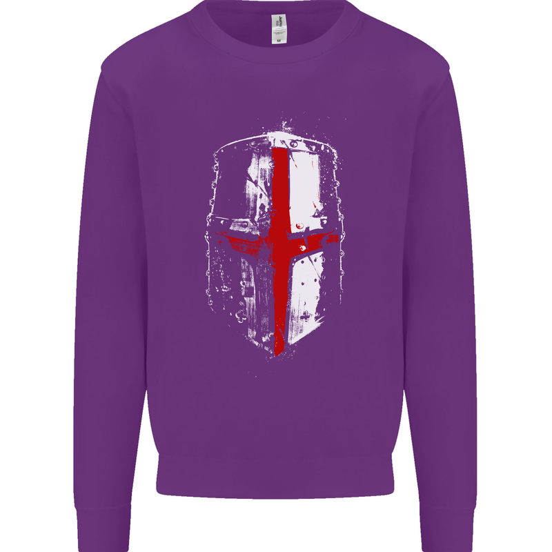 Helmet Gym England Flag St Georges Day Kids Sweatshirt Jumper Purple