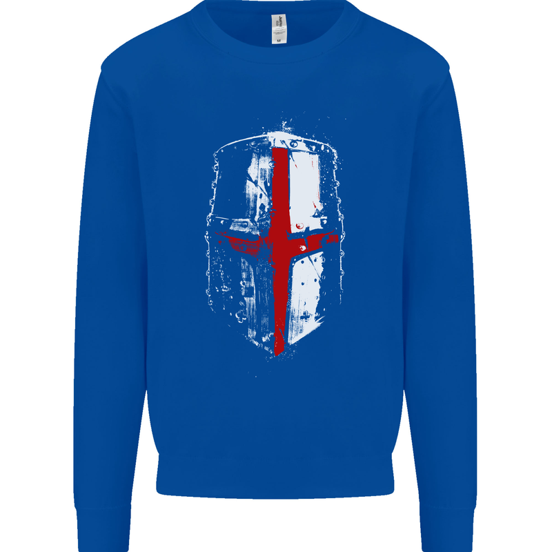 Helmet Gym England Flag St Georges Day Kids Sweatshirt Jumper Royal Blue