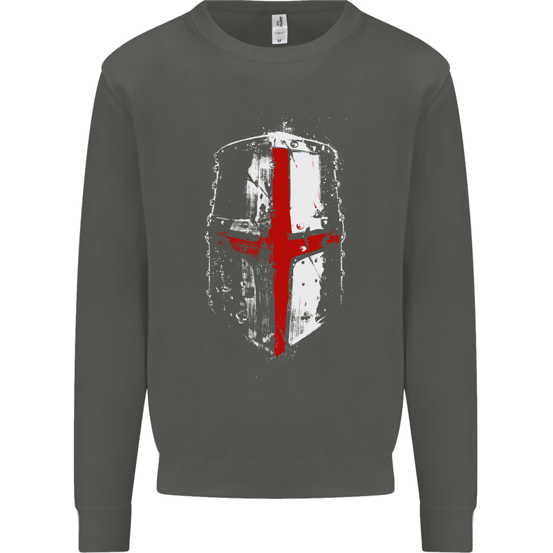 Helmet Gym England Flag St Georges Day Kids Sweatshirt Jumper Storm Grey