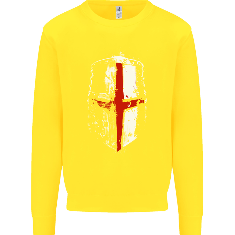 Helmet Gym England Flag St Georges Day Kids Sweatshirt Jumper Yellow