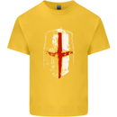 Helmet Gym England Flag St Georges Day Kids T-Shirt Childrens Yellow