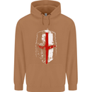Helmet Gym England Flag St Georges Day Mens 80% Cotton Hoodie Caramel Latte