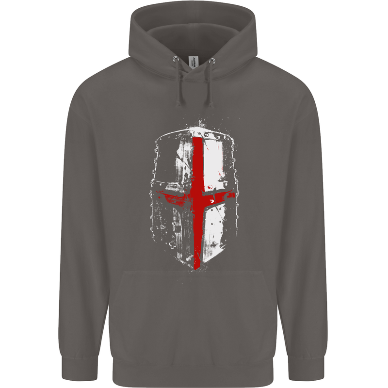 Helmet Gym England Flag St Georges Day Mens 80% Cotton Hoodie Charcoal
