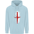 Helmet Gym England Flag St Georges Day Mens 80% Cotton Hoodie Light Blue