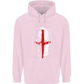 Helmet Gym England Flag St Georges Day Mens 80% Cotton Hoodie Light Pink