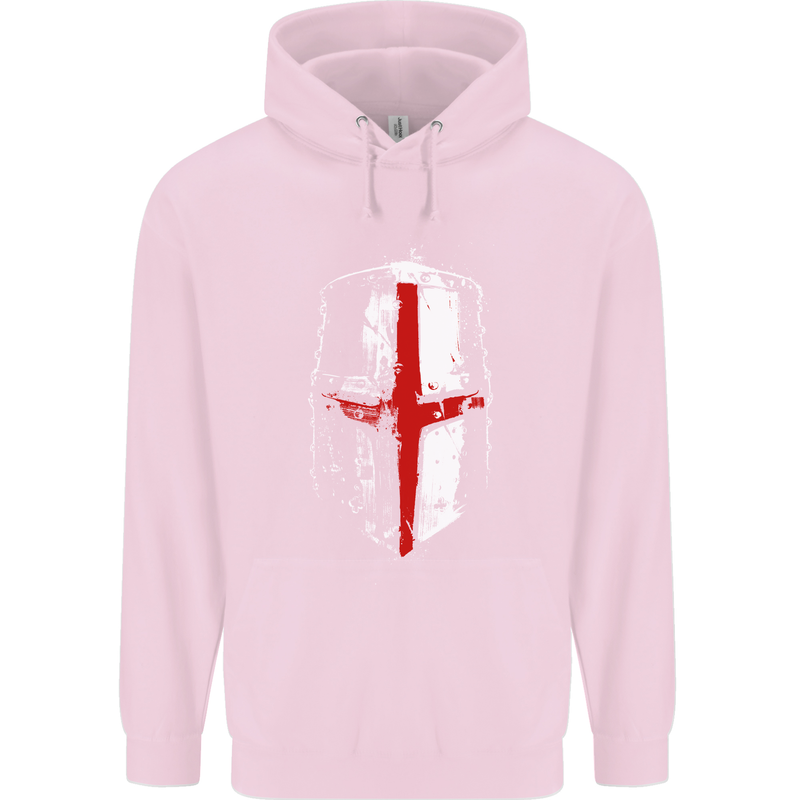 Helmet Gym England Flag St Georges Day Mens 80% Cotton Hoodie Light Pink