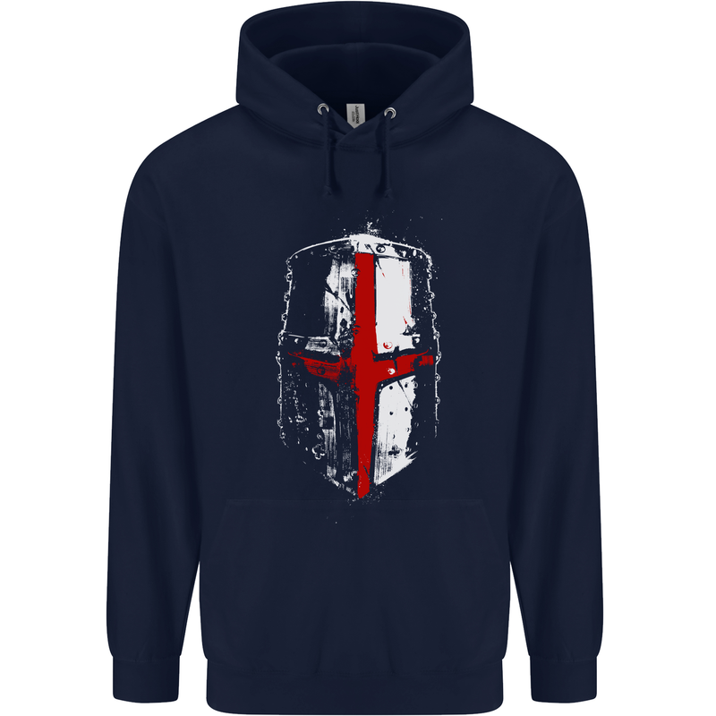 Helmet Gym England Flag St Georges Day Mens 80% Cotton Hoodie Navy Blue