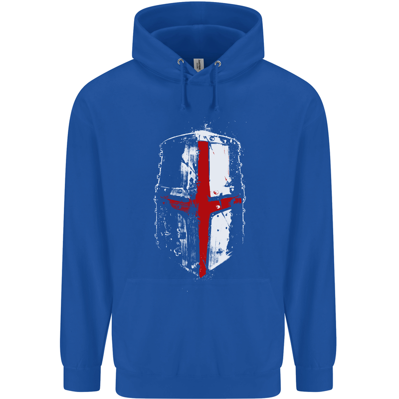 Helmet Gym England Flag St Georges Day Mens 80% Cotton Hoodie Royal Blue