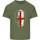 Helmet Gym England Flag St Georges Day Mens Cotton T-Shirt Tee Top Military Green
