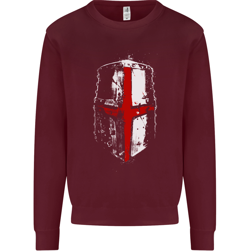Helmet Gym England Flag St Georges Day Mens Sweatshirt Jumper Maroon