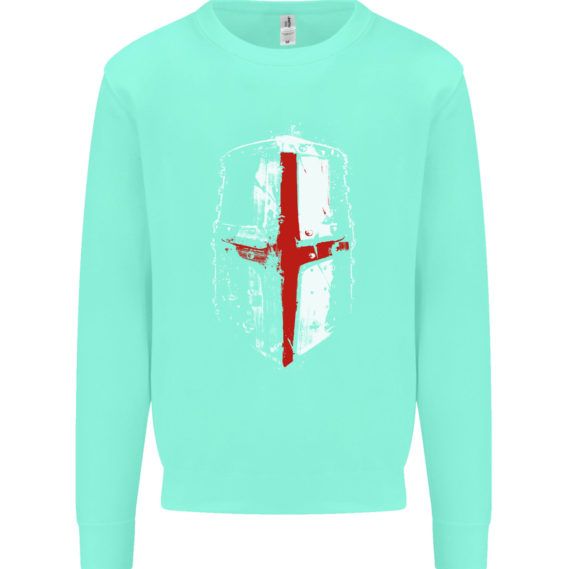 Helmet Gym England Flag St Georges Day Mens Sweatshirt Jumper Peppermint