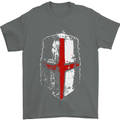 Helmet Gym England Flag St Georges Day Mens T-Shirt Cotton Gildan Charcoal