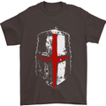Helmet Gym England Flag St Georges Day Mens T-Shirt Cotton Gildan Dark Chocolate