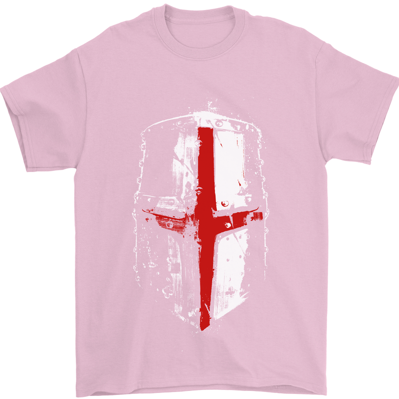 Helmet Gym England Flag St Georges Day Mens T-Shirt Cotton Gildan Light Pink