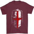 Helmet Gym England Flag St Georges Day Mens T-Shirt Cotton Gildan Maroon