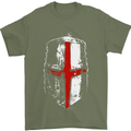 Helmet Gym England Flag St Georges Day Mens T-Shirt Cotton Gildan Military Green