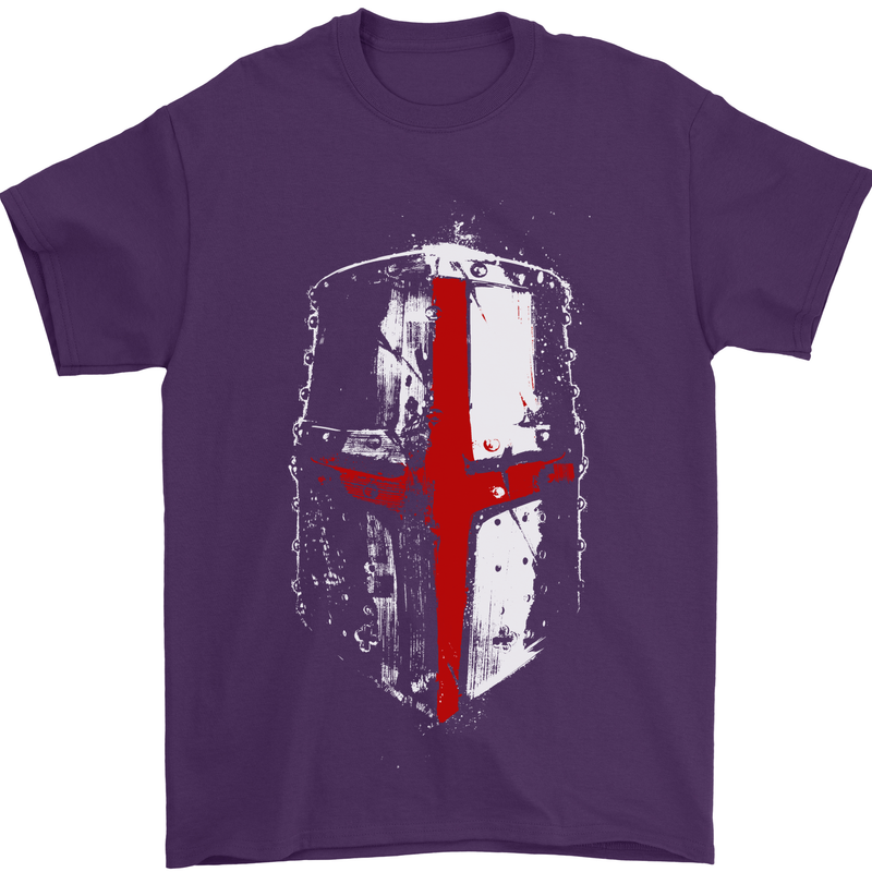 Helmet Gym England Flag St Georges Day Mens T-Shirt Cotton Gildan Purple