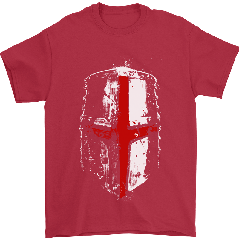 Helmet Gym England Flag St Georges Day Mens T-Shirt Cotton Gildan Red