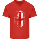 Helmet Gym England Flag St Georges Day Mens V-Neck Cotton T-Shirt Red