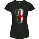 Helmet Gym England Flag St Georges Day Womens Petite Cut T-Shirt Black