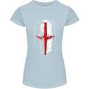Helmet Gym England Flag St Georges Day Womens Petite Cut T-Shirt Light Blue