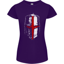 Helmet Gym England Flag St Georges Day Womens Petite Cut T-Shirt Purple