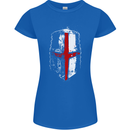 Helmet Gym England Flag St Georges Day Womens Petite Cut T-Shirt Royal Blue